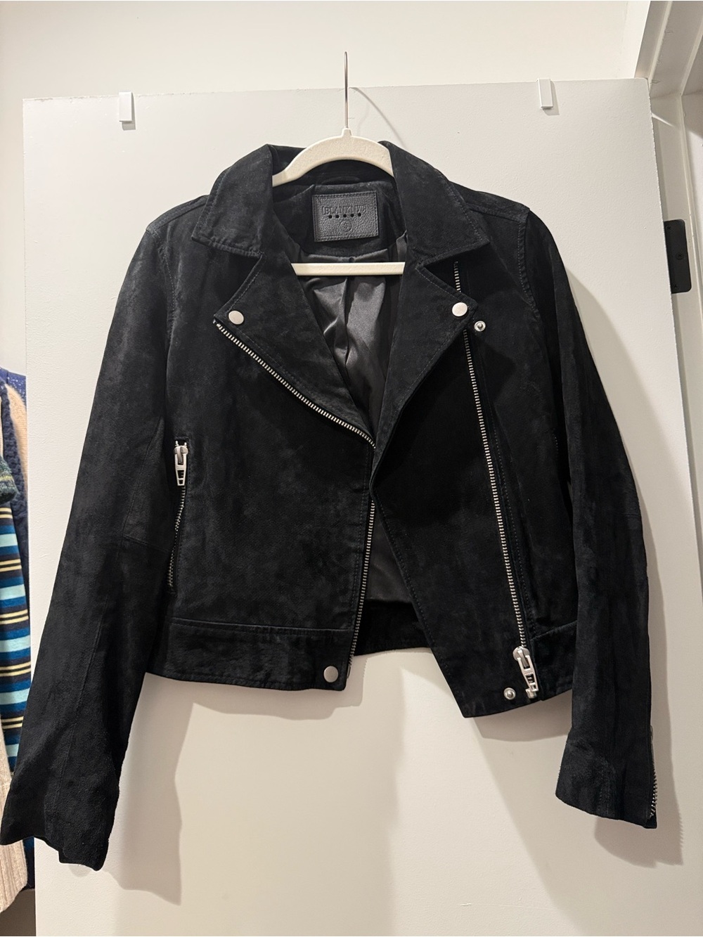 Blank NYC Black Suede Moto Jacket Small